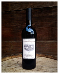 This 2010 Limited Cabernet Sauvignon is a decadent wine that was aged for 4 years in the barrel and boasts similar notes to the 2010 Reserve, but is continually changing. In 2010, Bruce produced only 9 barrels of Cabernet Sauvignon, but when he originally wanted to bottle, not all of the barrels were quite ready. So he let the unfinished barrels age for one additional year until they were perfect. With notes of blackberry, black cherry, and black pepper this is a surprisingly lighter Cabernet that has a beautiful finish and pairs perfectly with most foods, primarily Italian food that contains a lot of spice.